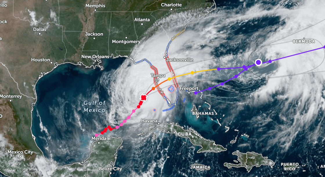 Hurricane Milton's Track as of Wed. Oct 9, 2024 at 10: AM UTC 6
